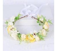 Guirnalda nupcial Corona de corona de flores, corona de flor de rosa rosa Corona de ratán Diadema de novia Corona de cabeza de boda Corona de cumpleaños niña Accesorios for el cabello (Color : Argento