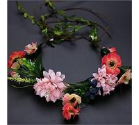 Guirnalda nupcial Corona de corona de flores, Corona de playa Diadema Corona de flores artificiales Guirnalda Tocado Playa Hawai Guirnalda floral Coronas de boda de imitación románticas (Color : C)(A)