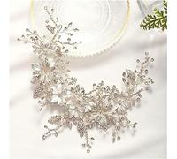 Guirnalda nupcial Corona de corona de flores, corona nupcial Diadema de boda Tiara de flor de cristal dorado Tocado de novia hecho a mano Joyería de pelo de hoja Diadema de princesa