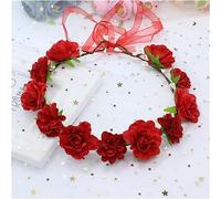 Guirnalda nupcial Corona de corona de flores, Estilo de bosque Boda Nupcial Diadema Tiara Imitación Flor transparente Hoja verde Corona Tocado Mujeres Corona de pelo Aro de pelo (Color : A Lavender)(A