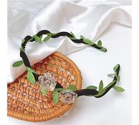 Guirnalda nupcial Corona de corona de flores, Estilo de bosque Boda Nupcial Diadema Tiara Imitación Flor transparente Hoja verde Corona Tocado Mujeres Corona de pelo Aro de pelo (Color : A Lavender)(A