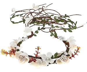 Guirnalda nupcial Corona de flores Corona, Diadema Niños Mujeres Encaje Hortensia Flor Sombreros Corona Corona Diadema Niña Rosa Tocado Guirnalda boda floral (Color : 1)(3)