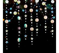 Guirnalda Redonda de Papel, RosyFate 4M Guirnalda de Papel de Estrellas Brillantes, Guirnalda Papel Colores, Guirnalda Decoracion Pared, para Fiesta Festival Boda Cumpleaños