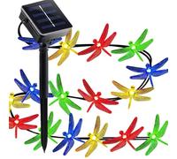 Guirnalda solar al aire libre - Iluminación exterior Guirnalda de energía solar | Decorativas Libélulas Encendido Automático Crepúsculo/Amanecer para Patio Pérgola Árbol Valla Jardín