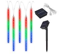 Guirnalda solar carambanos LED 144 luces iluminacion navidena decoracion 2 4 m