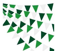 Guirnalda triangular de tela de 10 metros de largo con 36 piezas, diseñada para decoración de eventos festivos y de temporada (E)