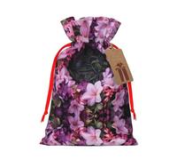 Guirnaldas con estampado de flores bonitas bolsas de regalo con cordón para fiestas, caramelos, regalos de Navidad, decoración de vacaciones