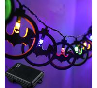 Guirnaldas de luces de Halloween, luces de ambiente de madera,