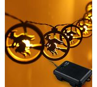 Guirnaldas de luces decorativas de Halloween, luces de ambiente de madera,
