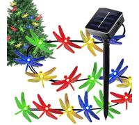 Guirnaldas de luz solar al aire libre,Guirnalda de luz de carga solar para exteriores | Decorativas Libélulas Encendido automático Crepúsculo/Amanecer para Patio Pérgola Árbol Cerca Jardín