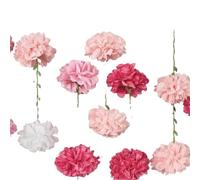 Guirnaldas de pompones papel tisú, flores artificiales colgantes simuladas, guirnalda, despedida soltera, 6 uds para Decoracion(Pink-white)