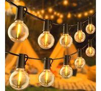 FIFlying Guirnaldas Luces Exterior 32,7 M/107 FT G40 Guirnaldas Luces Exterior Enchufables LED con 50+2 Bombillas, Impermeable, Estable, Blanco Cálido 2700 K, Adecuada para Jardín Patio Cafe Boda Fies