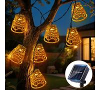 Guirnaldas Luces Exterior Solar 3.6m, 10 LED Guirnalda Solar Exterior Jardin, Guirnalda Luces Interior, IP65 Impermeable, Luces Solares LED Exterior Jardin Guirnalda, Para Terraza Patio Porche (B)