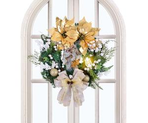 Guiro de la puerta de Navidad - Decoración del hogar de la escena de la natividad, guirnalda iluminada para las vacaciones | Guía de Navidad LED con luces, decoración de temporada para salón