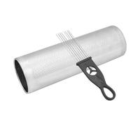 Guiro de percusión de aluminio, instrumento musical de metal para la educación temprana de los niños, dispositivo ligero de ritmo de mano con cepillo raspador para clases de música
