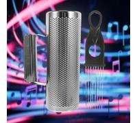 Guiro de percusión latina con construcción robusta de acero inoxidable y raspador esencial para versatilidad rítmica (5 12 pulgadas)