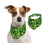 Guisante Verde,Pañuelos de algodón para Perros, Bufandas Ajustables para Mascotas,M