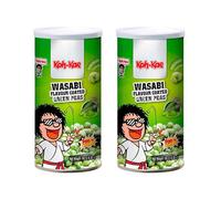 Guisantes recubiertos de wasabi crujientes Pack 2x180 g Snack asiático picante en lata Aperitivo para cerveza y tablas