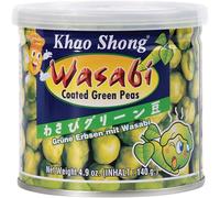 Guisantes secos con wasabi 140 g en frasco hermético Snack japonés crujiente y picante para aperitivo y mix de frutos secos