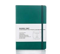 Guissi Cuaderno clásico de cuadrícula de puntos, tapa dura, A5, papel grueso de 80 g/m², sin ácidos, con bolsillo interior fino, piel sintética, suministros escolares de oficina, 144 páginas diseñadas