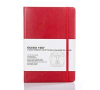 Guissi Cuaderno clásico de puntos, tapa dura, A5, 80 g/m², papel grueso libre de ácidos, con bolsillo interior fino, piel sintética, 144 páginas, diseñado en Florencia