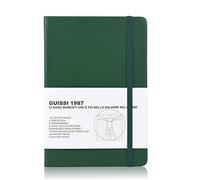 Guissi Cuaderno de Puntos A5 Notas dotted de Cuero con Bolsillo Interior, libretas con malla de puntos Tapa Dura Escritura de Diario Papel Grueso Libre de Acido de 80gsm Útiles Escolares 144 Páginas