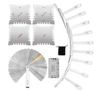 Guitar Action Gauge, Stainless Steel String Action Ruler, 15 x 10 x 4 cm, Precision Feeler Gauge, Metal Radius Measuring Tool, Luthier Setup Kit for Bridge, Nut, Saddle, Fret Adjustment