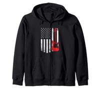 Guitar American Flag Guitar Player Guitarist Country Music Sudadera con Capucha