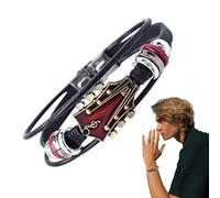 Guitar Bracelet - Rock Style Adjustable Cuff Bracelet | Music Theme Jewelry, Hand-Woven Multilayer Wristbands | For Men, Him, Gift, Concert, Musician, Rocker, Fan, Unisex Punk Style Accessory