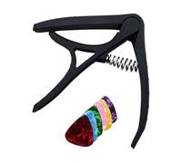Guitar Capo For Acoustic,8x9cm Acoustic Guitar Capos With 6 Picks | Portable Comfort Adjustable Portable Music Tuner Clip For Men Women Player Practice