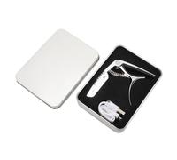 Guitar Capo Tuner 2 en 1 Capo Tuner BateríA Recargable USB A Todo Color LED Edge Lighting Displayfor 6-String Acoustic Electric Guitars Bass (SILVER)