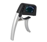 Guitar Capo Tuner Clamp/Holder Professional Aleación de Zinc Acoustic Electric Classical Ukleeles 2 en 1 Sintonizador para un Entorno Ruidoso (SILVER)