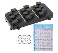 Guitar Chord Changer Tool Set Aid Learning System for Beginners, outstanding Clear Tone, Over 110 Chords, Plastic Material, Black Color, Suitable for Folk Guitars 38 41in