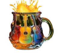 Guitar Coffee Mug | Novelty 3D Print Music Glass Mugs | Heat-Resistant Musicians Collection Cups Decoration For Friends, Family, Adults, Coworkers, Commute & Weekend Adventures, Home, School,