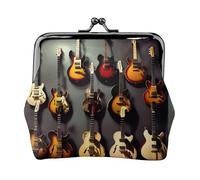 Guitar Collection - Carteras pequeñas para mujer, carteras para mujer, monedero para mujer, cartera pequeña para mujer, con cremallera y cierre de beso, Negro -, Talla única, Art Deco