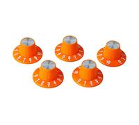 Guitar Control Knobs 5Pcs | Thread Rim Design for Enhanced Grip & Precise Control | Replacement Knobs for Electric Guitar/Bass Guitar | Sturdy Plastic Construction