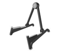 Guitar Folding Floor Stand with Soft Silicone Pad Non Slip Portable A Shape Acoustic Guitar Stand for Home Use Stable Foldable Instrument Stand for Living Room (Black Gray)
