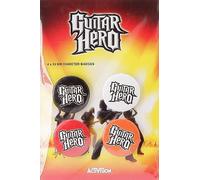 Guitar Hero - 4 x 25 mm Badges - Noir/Blanc/Rouge/Orange