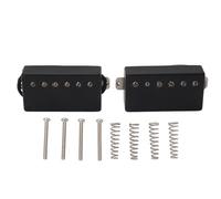Guitar Humbucker Pickup Double Coil Alnico 5, Electric Guitar Humbucker Pickup, Matte Finish Neck and Bridge Set with 3 - Core Cable, Adjustable Screw Pole Plate for LP Style (GMB227 Negro)