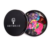 Guitar Lab - Púas para Guitarra con Caja de Regalo, Accesorios de Guitarra, 18 Piezas, Púas de Celuloide para Guitarras Eléctricas, Acústicas, Bajo o Ukelele, 0.46mm, 0.71mm y 0.96mm