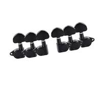 Guitar Machine Head Head Reemplazo Clavijas De Afinación Para Guitarra Folk Clavijas De Afinación Universales En Ángulo Recto Clavijas De Afinación Completamente Cerradas Accesorios(Black Half Round,A
