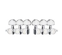 Guitar Machine Head Head Reemplazo Clavijas De Afinación Para Guitarra Folk Clavijas De Afinación Universales En Ángulo Recto Clavijas De Afinación Completamente Cerradas Accesorios(Silver Half Round,