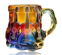 Guitar Mug, Novelty Music Themed Ceramic Coffee Cup for Teachers Musicians Guitarists Travel Collection Retirement Home Birthday Christmas Daily Drinkware Gift Collectors