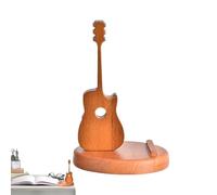 Guitar Phone Stand - Wooden Cell Phone Holder For Desk, Music Lover Gift & Decorative Smartphone Dock | Creative Acoustic Guitar Design For Bedroom, Office, Shelf Display