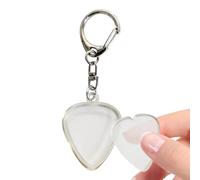 Guitar Pick Holder Keychain | Clear Guitar Pick Holder Keyring | Music Instrument Accessories Plectrums Storage Organizer Keyring for Women Men Players Music Lover Enthusiasts Professionals