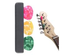 Guitar Pick Holder - Plectrum Holder Box For Electric, Acoustic, Bass, Ukulele | Anti-Slip TPU Pick Slot, Adhesive Backing | Holds 3 Picks (0.046-0.15mm) | Includes 3 Random Color Picks