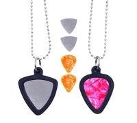 Guitar Pick Necklace Holder, Electric Bass Picks, 27,56 pulgadas, Adjustable Pendant Cord, Lightweight Storage Charm, Music Accessory for Playing Convenience, Concierto or Practice Use