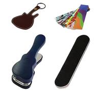Guitar Pick Punch Kit Acrylic Zinc Alloy PU 15x6x4.5cm DIY Pick Maker With 15 ick Sheets Sander Keychain For Guitarists Practice Performance Gift