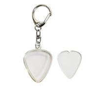 Guitar Pick Storage Keychain - 3.1x9cm Acrylic PickHolder Case | Transparent Guitar Pick Organizer Clip Keychain for Musicians Travel Quick Access Clear Storage