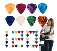 Guitar Picks, Set of 120 Acoustic Guitars Pick, Ergonomic Design, 0,46/0,71/0,96 mm Thickness, Multicolor Pack, Musical Instrument Accessories for Studio Recording